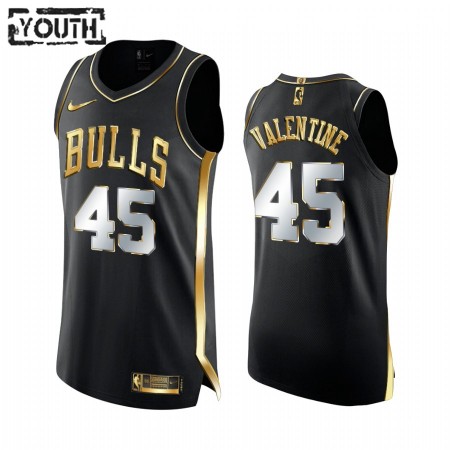 Maillot Basket Chicago Bulls Denzel Valentine 45 2020-21 Noir Golden Edition Swingman - Enfant